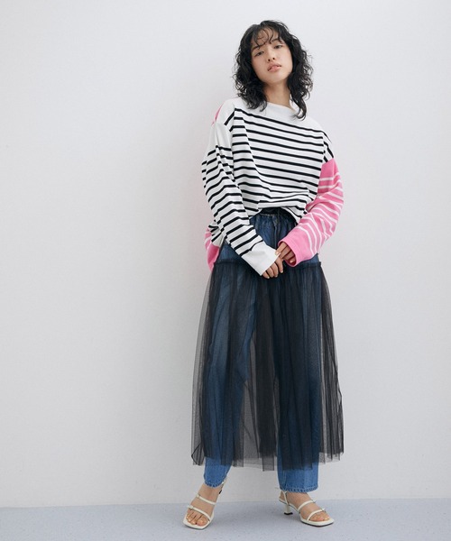 PROVOKE （プロヴォーク）の「【PROVOKE for ADAM ET ROPE'】innocent skirt（スカート・レディース・シルバー/ブラック・FREE）」の4枚目の写真