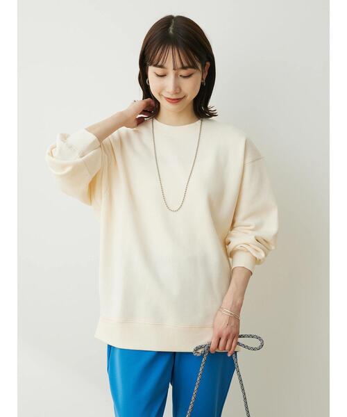 Green Parks(グリーンパークス)の「裏起毛オーバーサイズクループルオーバー(スウェット・レディース・パープル/ライトグレー/ピンク/アイボリー/ブラック・FREE)」の14枚目の写真