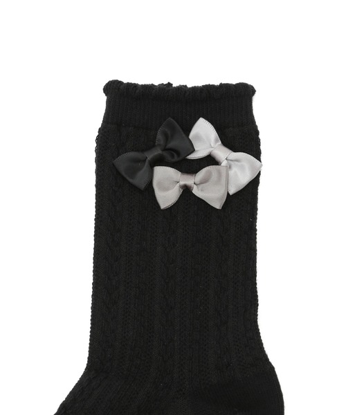 ROPE' PICNIC(ロペピクニック)の「【KIDS】入卒リボン付きショートソックス(ソックス/靴下・キッズ・ホワイト/ブラック・L/M)」の8枚目の写真