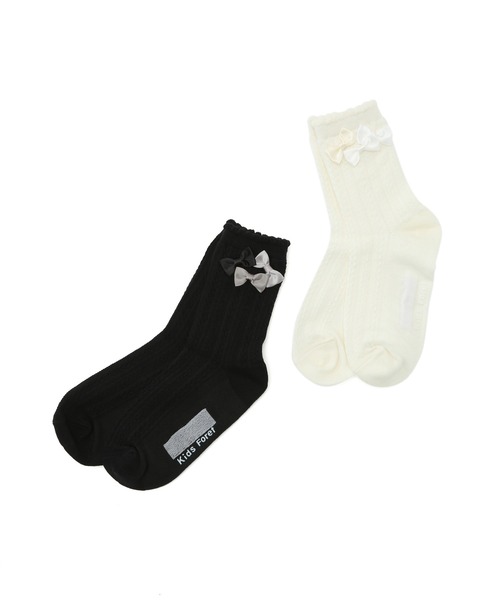ROPE' PICNIC(ロペピクニック)の「【KIDS】入卒リボン付きショートソックス(ソックス/靴下・キッズ・ホワイト/ブラック・L/M)」の7枚目の写真