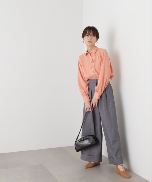 N.（N. Natural Beauty Basic）（エヌエヌナチュラルビューティーベーシック）の「◆ピンタックとろみシャツブラウス（シャツ/ブラウス・レディース・ベージュ/ピンク/オフホワイト・MEDIUM）」の10枚目の写真