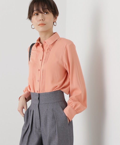N.（N. Natural Beauty Basic）（エヌエヌナチュラルビューティーベーシック）の「◆ピンタックとろみシャツブラウス（シャツ/ブラウス・レディース・ベージュ/ピンク/オフホワイト・MEDIUM）」の11枚目の写真