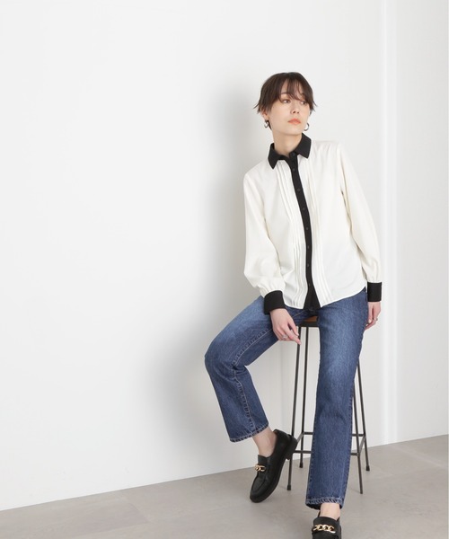 N.（N. Natural Beauty Basic）（エヌエヌナチュラルビューティーベーシック）の「◆ピンタックとろみシャツブラウス（シャツ/ブラウス・レディース・ベージュ/ピンク/オフホワイト・MEDIUM）」の6枚目の写真