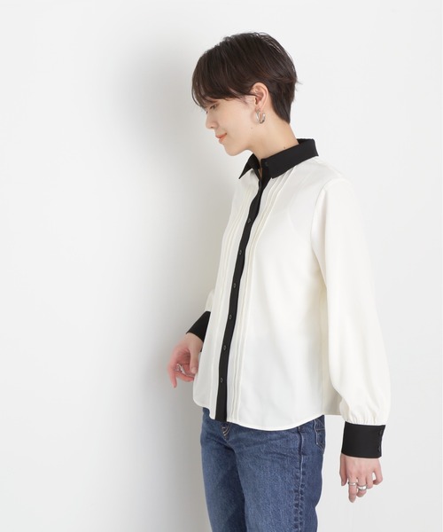 N.（N. Natural Beauty Basic）（エヌエヌナチュラルビューティーベーシック）の「◆ピンタックとろみシャツブラウス（シャツ/ブラウス・レディース・ベージュ/ピンク/オフホワイト・MEDIUM）」の13枚目の写真