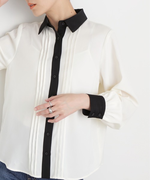 N.（N. Natural Beauty Basic）（エヌエヌナチュラルビューティーベーシック）の「◆ピンタックとろみシャツブラウス（シャツ/ブラウス・レディース・ベージュ/ピンク/オフホワイト・MEDIUM）」の15枚目の写真