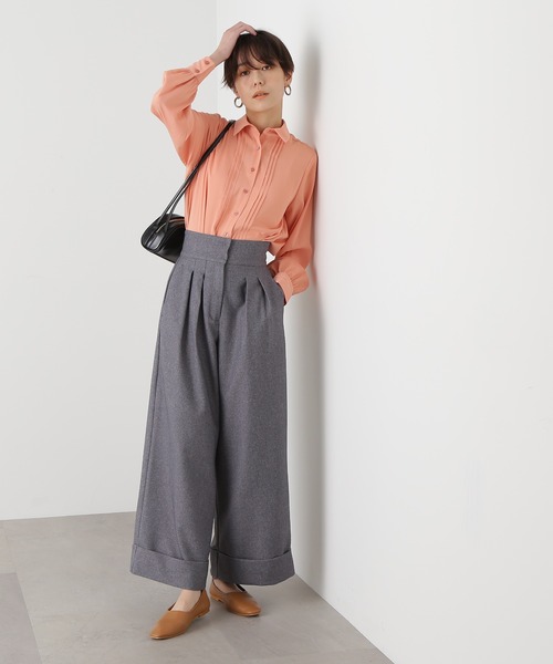 N.（N. Natural Beauty Basic）（エヌエヌナチュラルビューティーベーシック）の「◆ピンタックとろみシャツブラウス（シャツ/ブラウス・レディース・ベージュ/ピンク/オフホワイト・MEDIUM）」の9枚目の写真