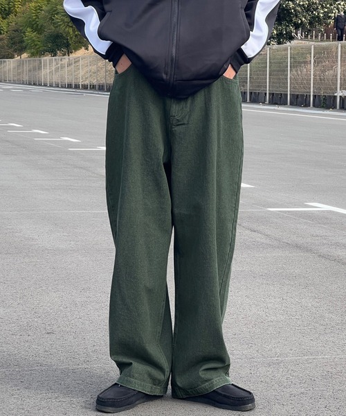 kutir（クティール）の「ワイドバルーンカラーデニム（デニムパンツ・メンズ・ブラウン/グリーン・SMALL/MEDIUM/LARGE）」の10枚目の写真