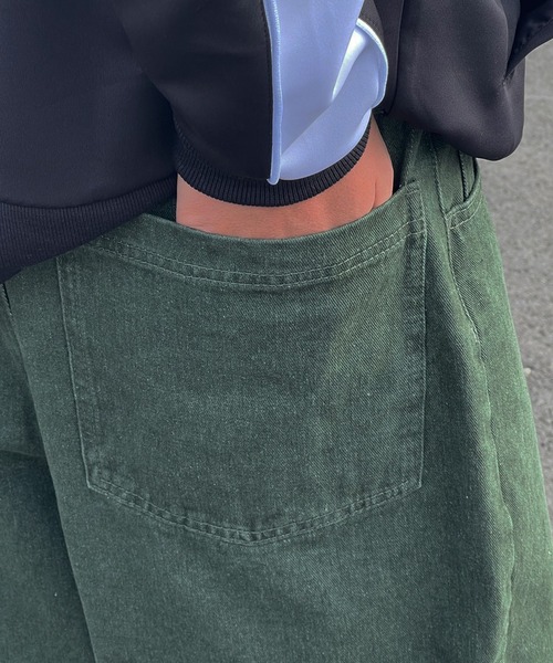 kutir（クティール）の「ワイドバルーンカラーデニム（デニムパンツ・メンズ・ブラウン/グリーン・SMALL/MEDIUM/LARGE）」の20枚目の写真
