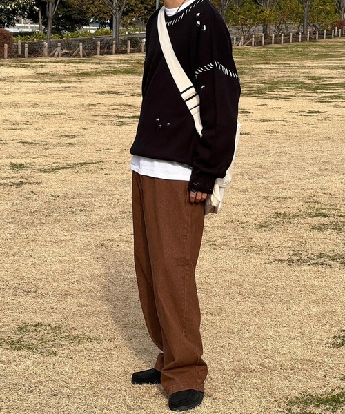 kutir（クティール）の「ワイドバルーンカラーデニム（デニムパンツ・メンズ・ブラウン/グリーン・SMALL/MEDIUM/LARGE）」の7枚目の写真