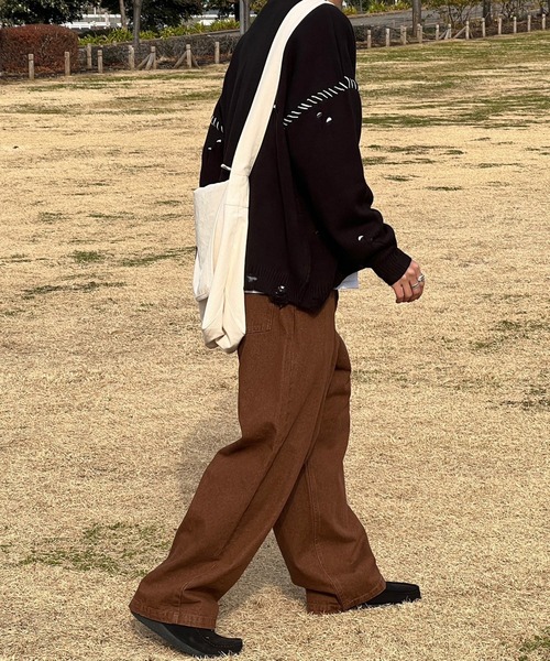 kutir（クティール）の「ワイドバルーンカラーデニム（デニムパンツ・メンズ・ブラウン/グリーン・SMALL/MEDIUM/LARGE）」の8枚目の写真