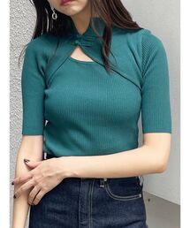 MURUA | チャイナタイトハーフニット(ニット/セーター)