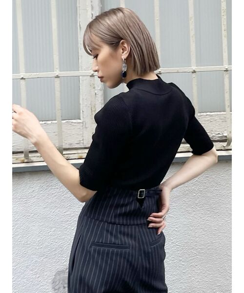 MURUA（ムルーア）の「チャイナタイトハーフニット（ニット/セーター・レディース・ブラック/ダークグリーン/ブルー/ベージュ・FREE）」の12枚目の写真