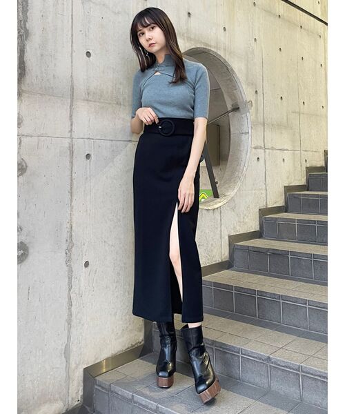 MURUA（ムルーア）の「チャイナタイトハーフニット（ニット/セーター・レディース・ブラック/ダークグリーン/ブルー/ベージュ・FREE）」の16枚目の写真