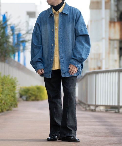 JOHN'S CLOSET(ジョンズクローゼット)の「【i】12ozデニム ピンタックフレアパンツ(デニムパンツ・メンズ・ケミカルウォッシュ/ブラック系その他/ブラック/インディゴブルー/ライトブルー・LARGE/X-LARGE/MEDIUM)」の9枚目の写真