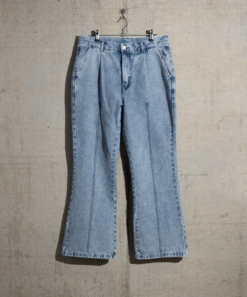 JOHN'S CLOSET(ジョンズクローゼット)の「【i】12ozデニム ピンタックフレアパンツ(デニムパンツ・メンズ・ケミカルウォッシュ/ブラック系その他/ブラック/インディゴブルー/ライトブルー・LARGE/X-LARGE/MEDIUM)」の20枚目の写真