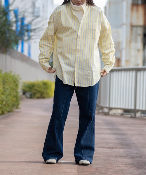 JOHN'S CLOSET(ジョンズクローゼット)の「【i】12ozデニム ピンタックフレアパンツ(デニムパンツ・メンズ・ケミカルウォッシュ/ブラック系その他/ブラック/インディゴブルー/ライトブルー・LARGE/X-LARGE/MEDIUM)」の22枚目の写真