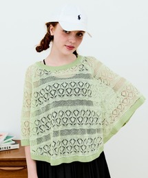 MERLOT | クロシェ編みニットポンチョ(その他トップス)