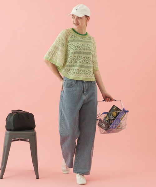 MERLOT（メルロー）の「クロシェ編みニットポンチョ（その他トップス・レディース・イエロー/ライトグリーン/ピンク・FREE）」の20枚目の写真