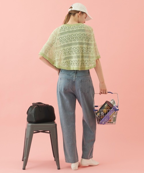 MERLOT（メルロー）の「クロシェ編みニットポンチョ（その他トップス・レディース・イエロー/ライトグリーン/ピンク・FREE）」の11枚目の写真