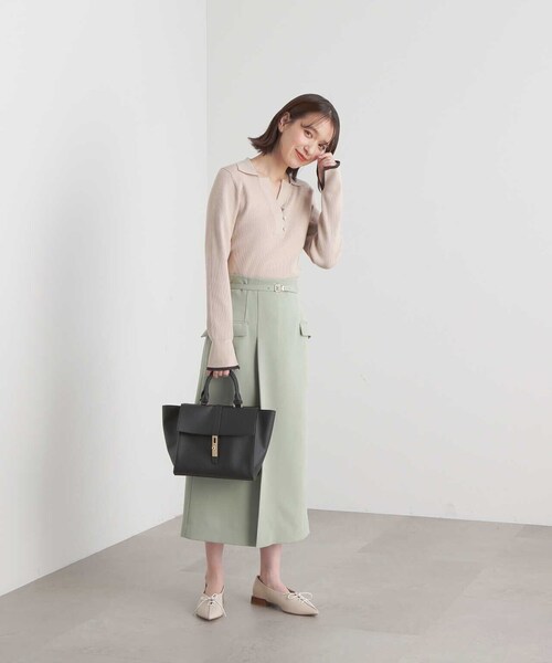 N.（N. Natural Beauty Basic）（エヌエヌナチュラルビューティーベーシック）の「ひねり金具ベルトデザイントートバッグ（トートバッグ・レディース・ブラック/ベージュ・ﾌﾘ-）」の6枚目の写真