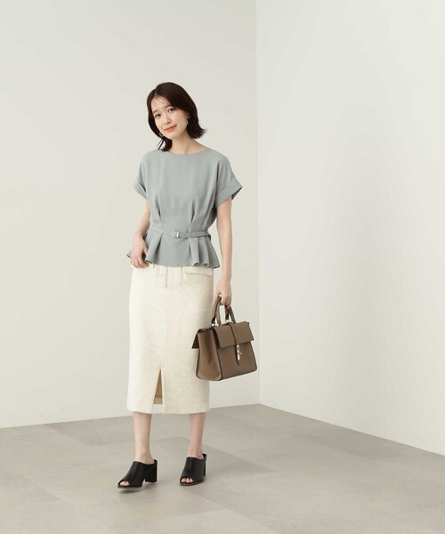 N.（N. Natural Beauty Basic）（エヌエヌナチュラルビューティーベーシック）の「ひねり金具ベルトデザイントートバッグ（トートバッグ・レディース・ブラック/ベージュ・ﾌﾘ-）」の11枚目の写真