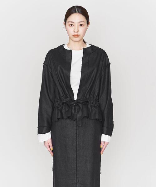 ASTRAET（アストラット）の「＜ASTRAET＞LI カットオフ ノーカラージャケット（ノーカラージャケット・レディース・ホワイト/ブラック・0/1）」の9枚目の写真