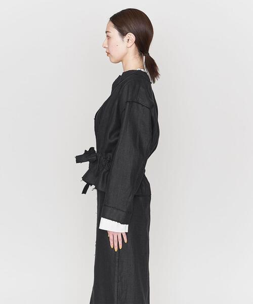 ASTRAET（アストラット）の「＜ASTRAET＞LI カットオフ ノーカラージャケット（ノーカラージャケット・レディース・ホワイト/ブラック・0/1）」の8枚目の写真