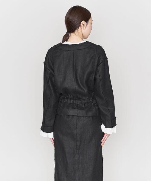 ASTRAET（アストラット）の「＜ASTRAET＞LI カットオフ ノーカラージャケット（ノーカラージャケット・レディース・ホワイト/ブラック・0/1）」の11枚目の写真