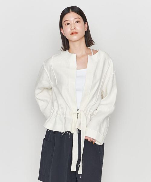 ASTRAET（アストラット）の「＜ASTRAET＞LI カットオフ ノーカラージャケット（ノーカラージャケット・レディース・ホワイト/ブラック・0/1）」の7枚目の写真