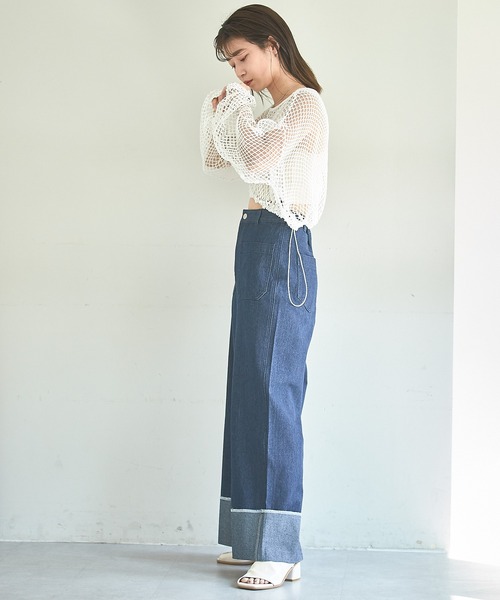 Kastane(カスタネ)の「【サイズ展開あり】バギーデニムパンツ(デニムパンツ・レディース・インディゴブルー/ブルー・1/0)」の6枚目の写真