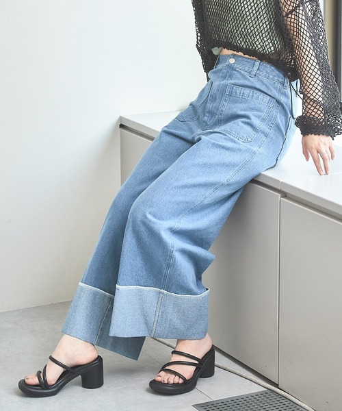 Kastane(カスタネ)の「【サイズ展開あり】バギーデニムパンツ(デニムパンツ・レディース・インディゴブルー/ブルー・1/0)」の8枚目の写真