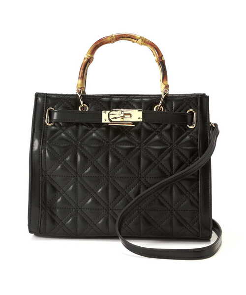 EDIT COLOGNE（エディットコロン）の「キルティングバンブーミニバッグ（ショルダーバッグ・レディース・グレー/イエロー/ブラック・ﾌﾘ-）」の4枚目の写真