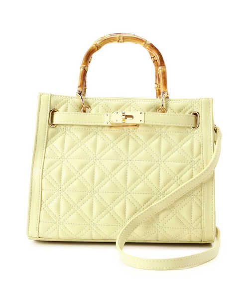 EDIT COLOGNE（エディットコロン）の「キルティングバンブーミニバッグ（ショルダーバッグ・レディース・グレー/イエロー/ブラック・ﾌﾘ-）」の8枚目の写真