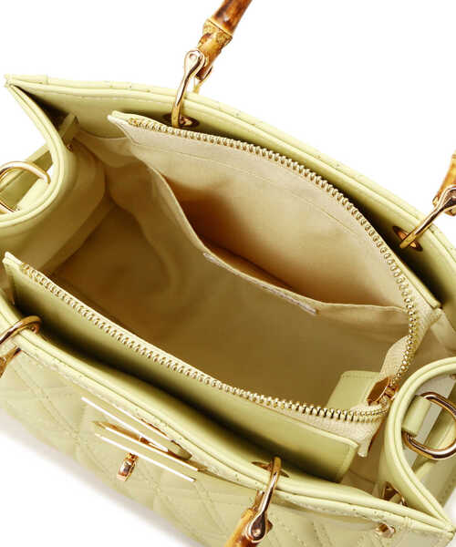 EDIT COLOGNE（エディットコロン）の「キルティングバンブーミニバッグ（ショルダーバッグ・レディース・グレー/イエロー/ブラック・ﾌﾘ-）」の11枚目の写真