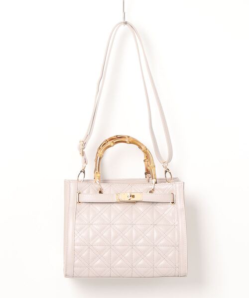 EDIT COLOGNE（エディットコロン）の「キルティングバンブーミニバッグ（ショルダーバッグ・レディース・グレー/イエロー/ブラック・ﾌﾘ-）」の15枚目の写真