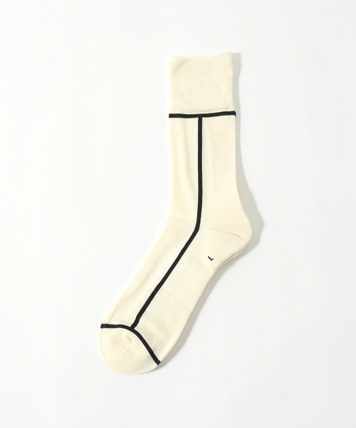 CHICSTOCKS（シックストックス）の「【CHICSTOCKS / シックストックス】LINE SOCKS（ソックス/靴下・メンズ・ダークブルー/ブラック/グレー/ホワイト×ホワイト/キャメル/ライトグレー/モスグリーン/オレンジ・FREE）」の2枚目の写真