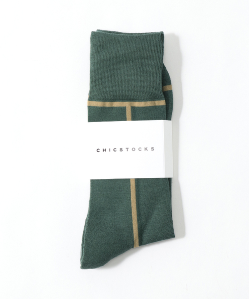 CHICSTOCKS（シックストックス）の「【CHICSTOCKS / シックストックス】LINE SOCKS（ソックス/靴下・メンズ・ダークブルー/ブラック/グレー/ホワイト×ホワイト/キャメル/ライトグレー/モスグリーン/オレンジ・FREE）」の14枚目の写真