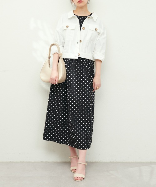 natural couture（ナチュラルクチュール）の「WEB限定 / 綿麻ライトショートブルゾン（ブルゾン・レディース・ミント/オフホワイト/ライトベージュ・FREE）」の5枚目の写真