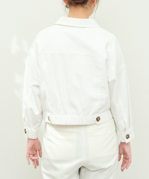 natural couture（ナチュラルクチュール）の「WEB限定 / 綿麻ライトショートブルゾン（ブルゾン・レディース・ミント/オフホワイト/ライトベージュ・FREE）」の22枚目の写真