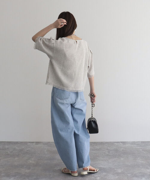 fredy emue（フレディエミュ）の「ツィードフリンジ半袖ブラウス（シャツ/ブラウス・レディース・ネイビー/グリーン/アイボリー・38）」の13枚目の写真