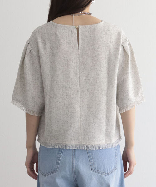 fredy emue（フレディエミュ）の「ツィードフリンジ半袖ブラウス（シャツ/ブラウス・レディース・ネイビー/グリーン/アイボリー・38）」の19枚目の写真