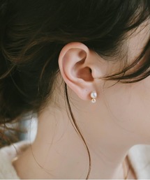 Ops. | パールピアス ピアス フォーマル 18k アコヤパール【POLLUX ポルクス】 あこや真珠(ピアス（両耳用）)