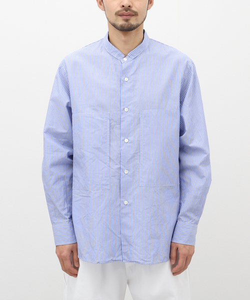 STILL BY HAND(スティルバイハンド)の「【STILL BY HAND / スティルバイハンド】 ストライプシャツ SH04231(シャツ/ブラウス・メンズ・ブルー/チャコールグレー・48/46)」の16枚目の写真