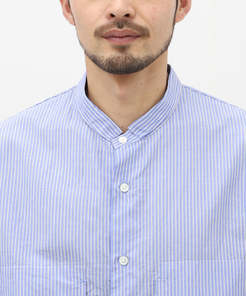STILL BY HAND(スティルバイハンド)の「【STILL BY HAND / スティルバイハンド】 ストライプシャツ SH04231(シャツ/ブラウス・メンズ・ブルー/チャコールグレー・48/46)」の12枚目の写真