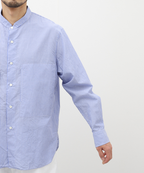 STILL BY HAND(スティルバイハンド)の「【STILL BY HAND / スティルバイハンド】 ストライプシャツ SH04231(シャツ/ブラウス・メンズ・ブルー/チャコールグレー・48/46)」の11枚目の写真