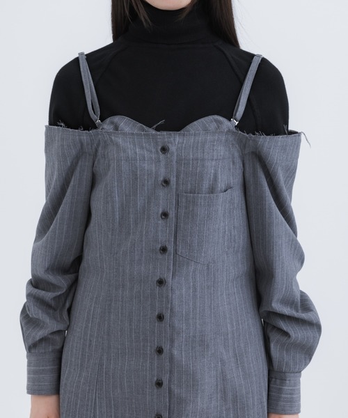 AKIKOAOKI/アキコアオキ】bra off-shoulder 01/ミニワンピース