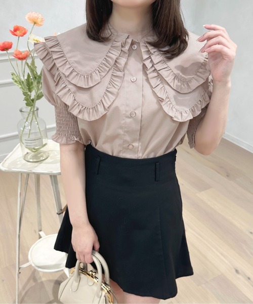 セール】ダブルフリル襟ブラウス【ZOZOTOWN限定アイテム】（シャツ