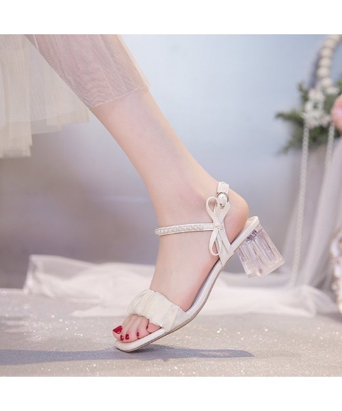 Silly（シリー）の「パールストラップクリアヒールサンダル（サンダル・レディース・アイボリー・22.5㎝/23㎝/23.5㎝/24㎝/24.5㎝）」の5枚目の写真