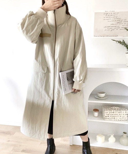 Java（ジャバ）の「《Javaジャバコラボ》大人のこなれ感 2way スタンドカラー リバーシブルロングコート（モッズコート・レディース・アイボリー/ブラック/グレイッシュブルー・X-LARGE/SMALL/MEDIUM/LARGE）」の14枚目の写真