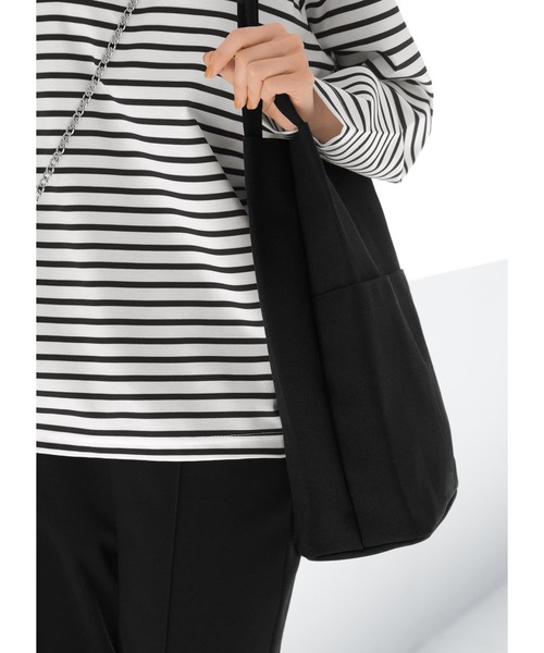 STYLE DELI(スタイルデリ)の「【サブBAG用】キャンバス地ポケットトートバッグ(ショルダーバッグ・レディース・ブラック/ナチュラル・FREE)」の15枚目の写真